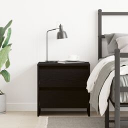 Berkfield Home Bedside Cabinet Black Oak 45x34x44, 5 cm Engineered Wood - thumbnail 4