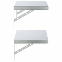 Berkfield Home Wall Shelves 2 pcs 50x30 cm Silver Stainless Steel - thumbnail 6