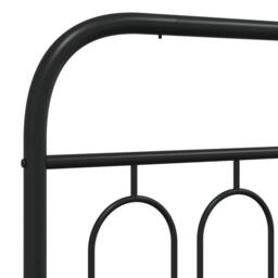 Berkfield Home Metal Bed Frame without Mattress with Headboard Black 90x190cm - Size: 90x190 cm - thumbnail 7