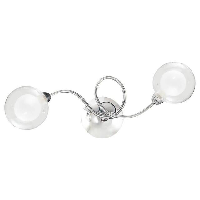 Netlighting BLOG 2 Light Multi Arm Semi Flush Ceiling light Chrome 42x15x14cm in Silver - Size: 42 x 15 x 14 cm - image 1