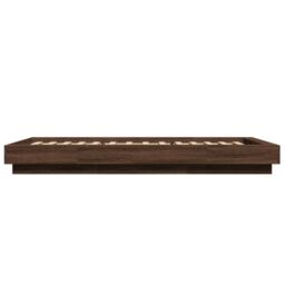 Berkfield Home Bed Frame without Mattress Brown Oak 90x190 cm Single - thumbnail 5