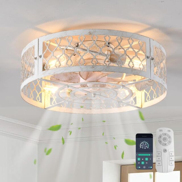 Garwarm 4 Lights Ceiling Fans with Lights 50cm Metal White - image 1
