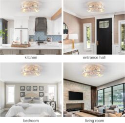 Garwarm 4 Lights Ceiling Fans with Lights 50cm Metal White - thumbnail 4