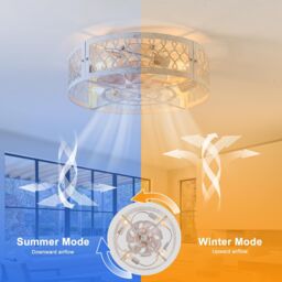 Garwarm 4 Lights Ceiling Fans with Lights 50cm Metal White - thumbnail 7