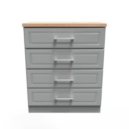 Ready Assembled 2 U Norfolk 4 Drawer Chest (Ready Assembled) in Dark Grey - thumbnail 1