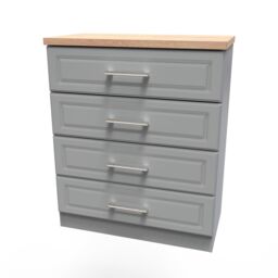 Ready Assembled 2 U Norfolk 4 Drawer Chest (Ready Assembled) in Dark Grey - thumbnail 3
