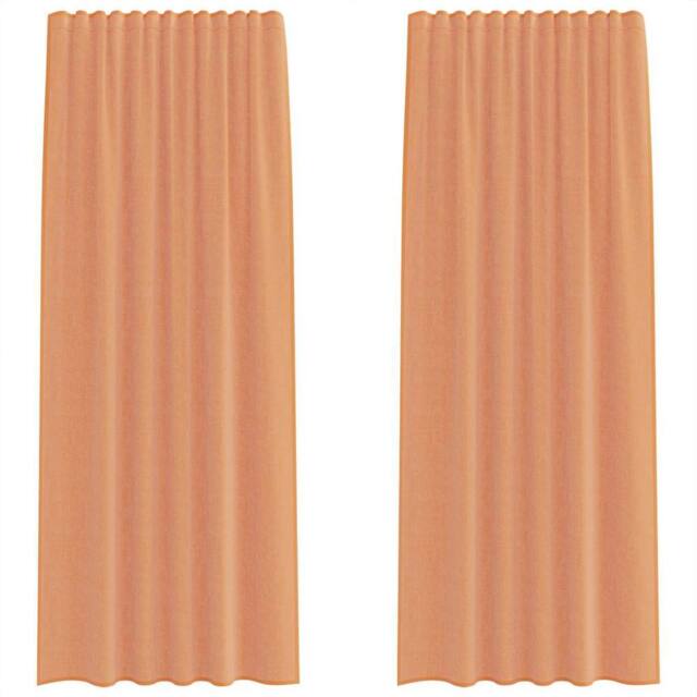 Berkfield Home Voile Curtains with Rod Pockets 2 pcs Terracotta - image 1