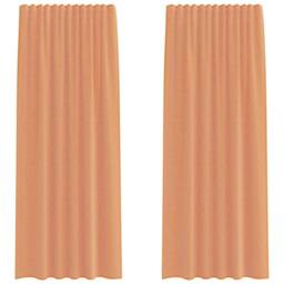 Berkfield Home Voile Curtains with Rod Pockets 2 pcs Terracotta - thumbnail 1