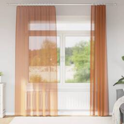 Berkfield Home Voile Curtains with Rod Pockets 2 pcs Terracotta - thumbnail 2