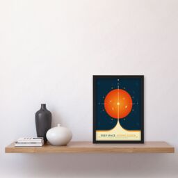 Artery8 Wall Art Print Deep Space Atomic Clock Orange Earth Orbit Spacecraft Radio Navigation Science Tracking NASA Exploration Art Framed - Size: A4 - thumbnail 4