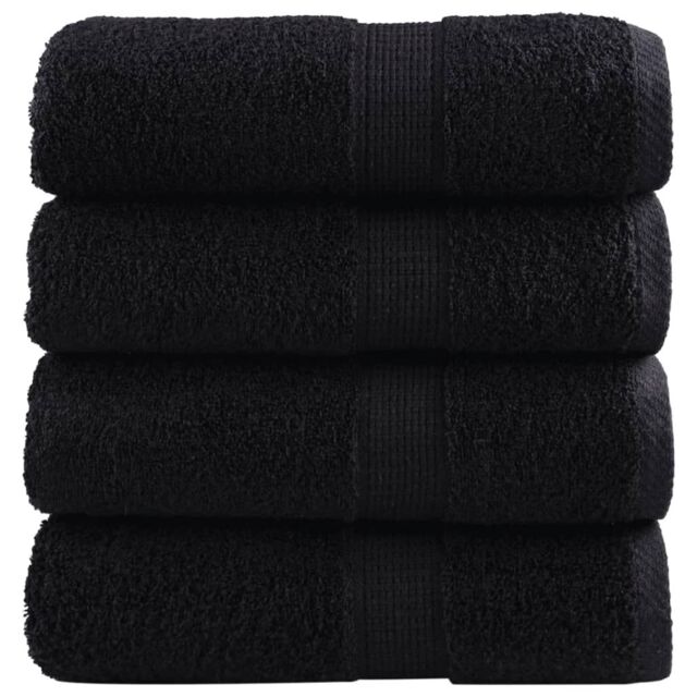 Berkfield Home Premium Soap Towels SOLUND 4 pcs Black 30x30 cm 600 gsm - image 1