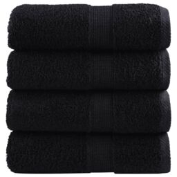 Berkfield Home Premium Soap Towels SOLUND 4 pcs Black 30x30 cm 600 gsm - thumbnail 1