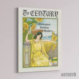 "Artery8 Louis Rhead The Century Midsummer Holiday Issue Cover Canvas Art Print in Yellow - Size: W12"" x H16""" - thumbnail 2