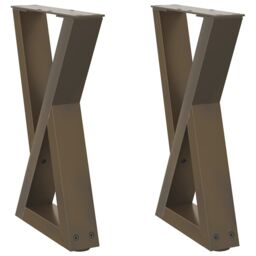 Berkfield Home Coffee Table Legs 2 pcs Natural Steel 38x(42-43.3) cm Steel in Brown - thumbnail 2