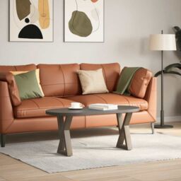 Berkfield Home Coffee Table Legs 2 pcs Natural Steel 38x(42-43.3) cm Steel in Brown - thumbnail 3