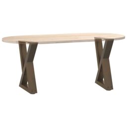 Berkfield Home Coffee Table Legs 2 pcs Natural Steel 38x(42-43.3) cm Steel in Brown - thumbnail 8