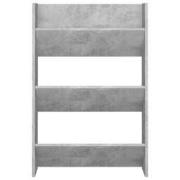 Berkfield Home Wall Shoe Cabinet Concrete Grey 60x18x90 cm Engineered Wood - Size: 60 x 18 x 90 cm - thumbnail 4
