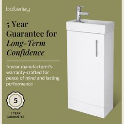 Balterley Cloakroom Floor Standing 1 Door Vanity Unit Basin Gloss White 400mm - thumbnail 6