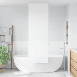 Berkfield Home Shower Roller Blind 60x240 cm Fabric Width 56 cm in White - thumbnail 2