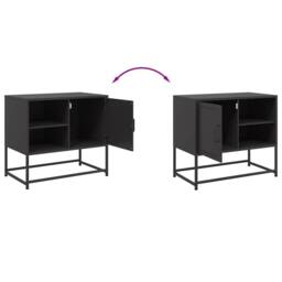 Berkfield Home TV Cabinet Black 68x39x60.5 cm Steel - thumbnail 9
