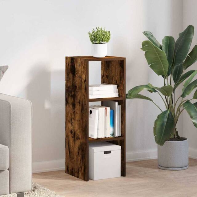 Berkfield Home Durable Bookcase Stackable Smoked Oak 30x30x80 cm Engineered Wood in Brown - Size: 30 x 30 x 80 cm - image 1