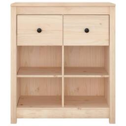 Berkfield Home Sideboard 70x35x80 cm Solid Wood Pine in Light Tan - Size: 70 x 35 x 80 cm - thumbnail 3