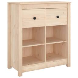 Berkfield Home Sideboard 70x35x80 cm Solid Wood Pine in Light Tan - Size: 70 x 35 x 80 cm - thumbnail 1