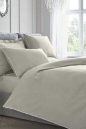 Appletree 'Premium 200TC Plain Dye' Hotel Quality 100% Percale Cotton Duvet Cover Set in Silver - Size: Single - thumbnail 1