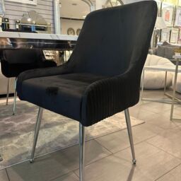 HOME LUXE INTERIOR Set of 2 Marco Dining Chair Brushed Velvet Black - thumbnail 6