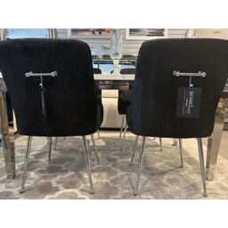 HOME LUXE INTERIOR Set of 2 Marco Dining Chair Brushed Velvet Black - thumbnail 4