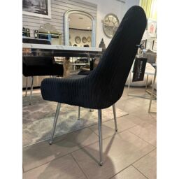 HOME LUXE INTERIOR Set of 2 Marco Dining Chair Brushed Velvet Black - thumbnail 3