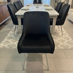 HOME LUXE INTERIOR Set of 2 Marco Dining Chair Brushed Velvet Black - thumbnail 7