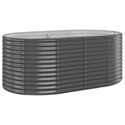 Berkfield Home Garden Raised Bed Powder-coated Steel 175x100x68 cm Anthracite in Dark Grey - Size: 175 x 100 x 68 cm - thumbnail 3