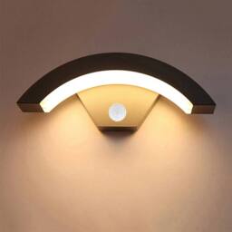 KORVIXA Warm White 12W Modern Outdoor LED Wall Light in Black