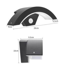 KORVIXA Warm White 12W Modern Outdoor LED Wall Light in Black - thumbnail 2