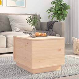 Berkfield Home Beautiful Coffee Table 40x50x35 cm Solid Wood Pine in Natural - Size: 40 x 50 x 35 cm - thumbnail 2