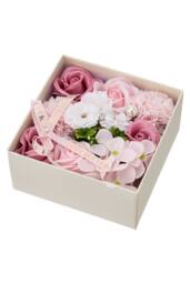 Living and Home Square Soap Flower Gift Box in Pink - thumbnail 1