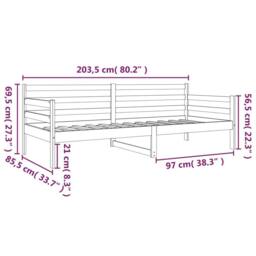 Berkfield Home Beautiful Day Bed 80x200 cm Solid Wood Pine in Natural - thumbnail 9
