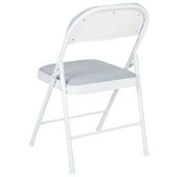 Wyld and Coco Set of 4 Folding Chairs Light Grey Padded Seats White Powder Coat - thumbnail 6