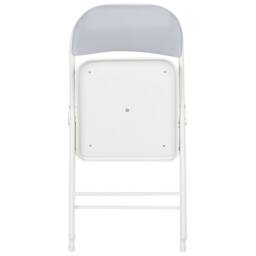 Wyld and Coco Set of 4 Folding Chairs Light Grey Padded Seats White Powder Coat - thumbnail 7