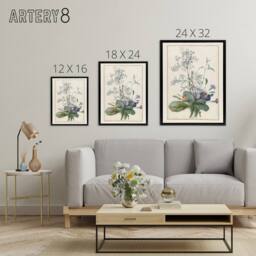 "Artery8 Bouquet of Flowers with Insects Redoute Vintage Framed Canvas Wall Art in White - Size: W12"" x H16""" - thumbnail 4