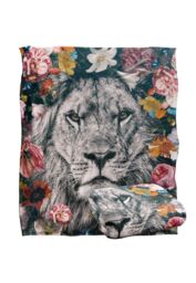 Reinders Floral White Lion Silky Touch Super Soft Throw Blanket 152 X 127 cm - thumbnail 2