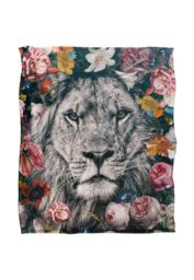 Reinders Floral White Lion Silky Touch Super Soft Throw Blanket 152 X 127 cm - thumbnail 1