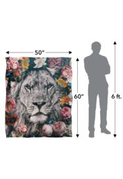 Reinders Floral White Lion Silky Touch Super Soft Throw Blanket 152 X 127 cm - thumbnail 5