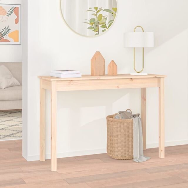Berkfield Home Console Table 110x40x75 cm Solid Wood Pine in Brown - Size: 110 x 40 x 75 cm - image 1