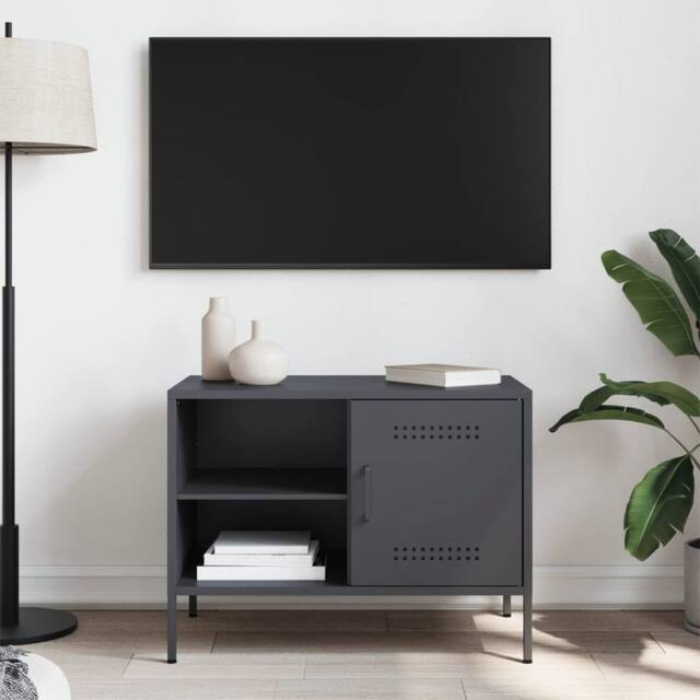 Berkfield Home TV Cabinet Anthracite 68x39x50.5 cm Steel in Dark Grey - image 1