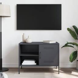 Berkfield Home TV Cabinet Anthracite 68x39x50.5 cm Steel in Dark Grey - thumbnail 1
