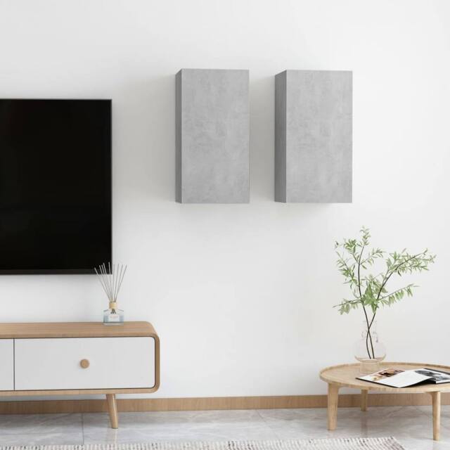 Berkfield Home TV Cabinets 2 pcs Concrete Grey 30.5x30x60 cm Engineered Wood - image 1