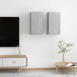 Berkfield Home TV Cabinets 2 pcs Concrete Grey 30.5x30x60 cm Engineered Wood - thumbnail 1