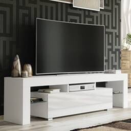 Creative Furniture Aria TV Unit 160cm - White with Gloss Doors - thumbnail 1